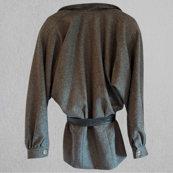 Vintage 80s Gucci wool skirt suit wool and leather - Picture 5 of 16